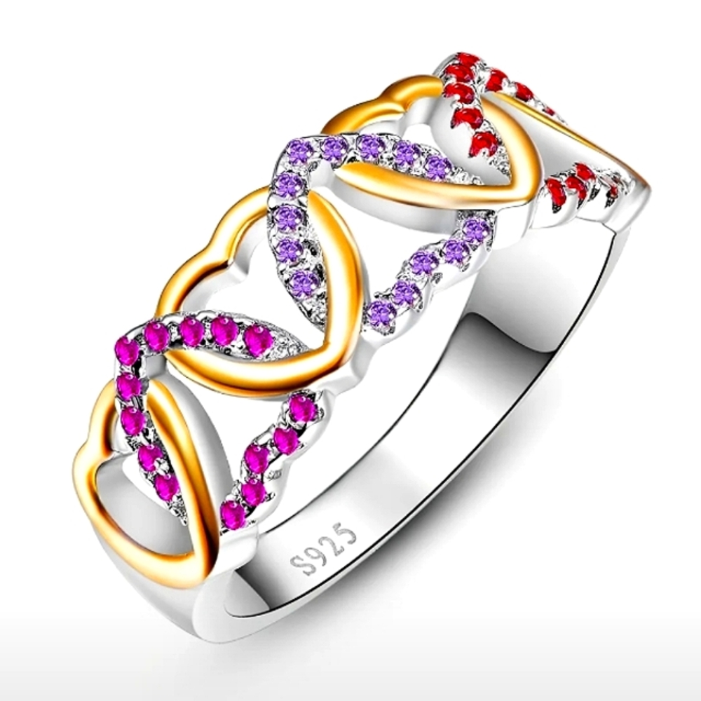 S925 Solid Sterling Silver Infinity Heart Band